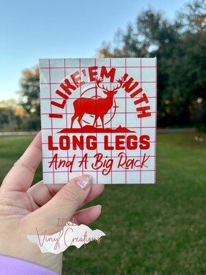 I like 'em with long legs and a big rack decal, Deer hunter sticker, Hunter decal, Hunting decal, Decal for truck - image1